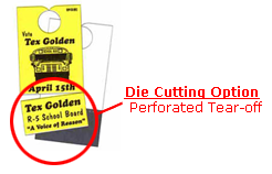 perforated door hanger printing