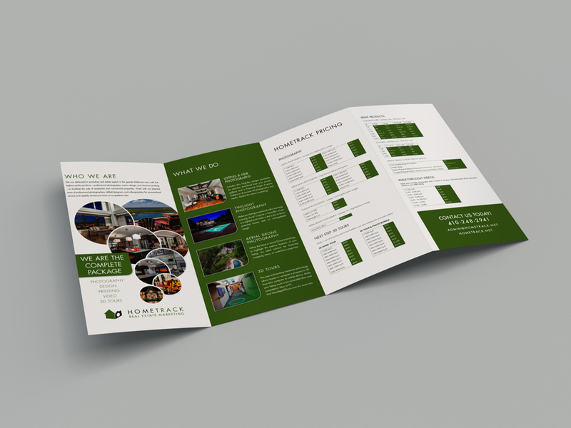large quad fold brochures printing for real estate agents