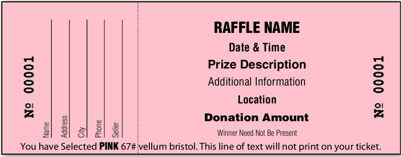 Raffle Tickets, Black - Change Fonts & Sizes